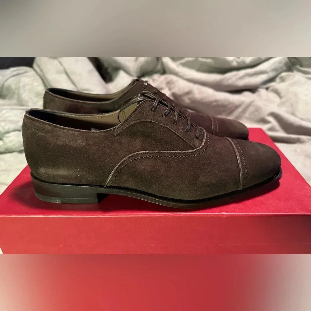 NIB Salvatore Ferragamo SEUL Cap Toe Oxfords Brown Size 6.5